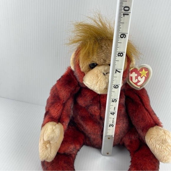 Ty Beanie Buddies Schweetheart Plush Vintage 1999 Monkey Valentines Red - Picture 11 of 11